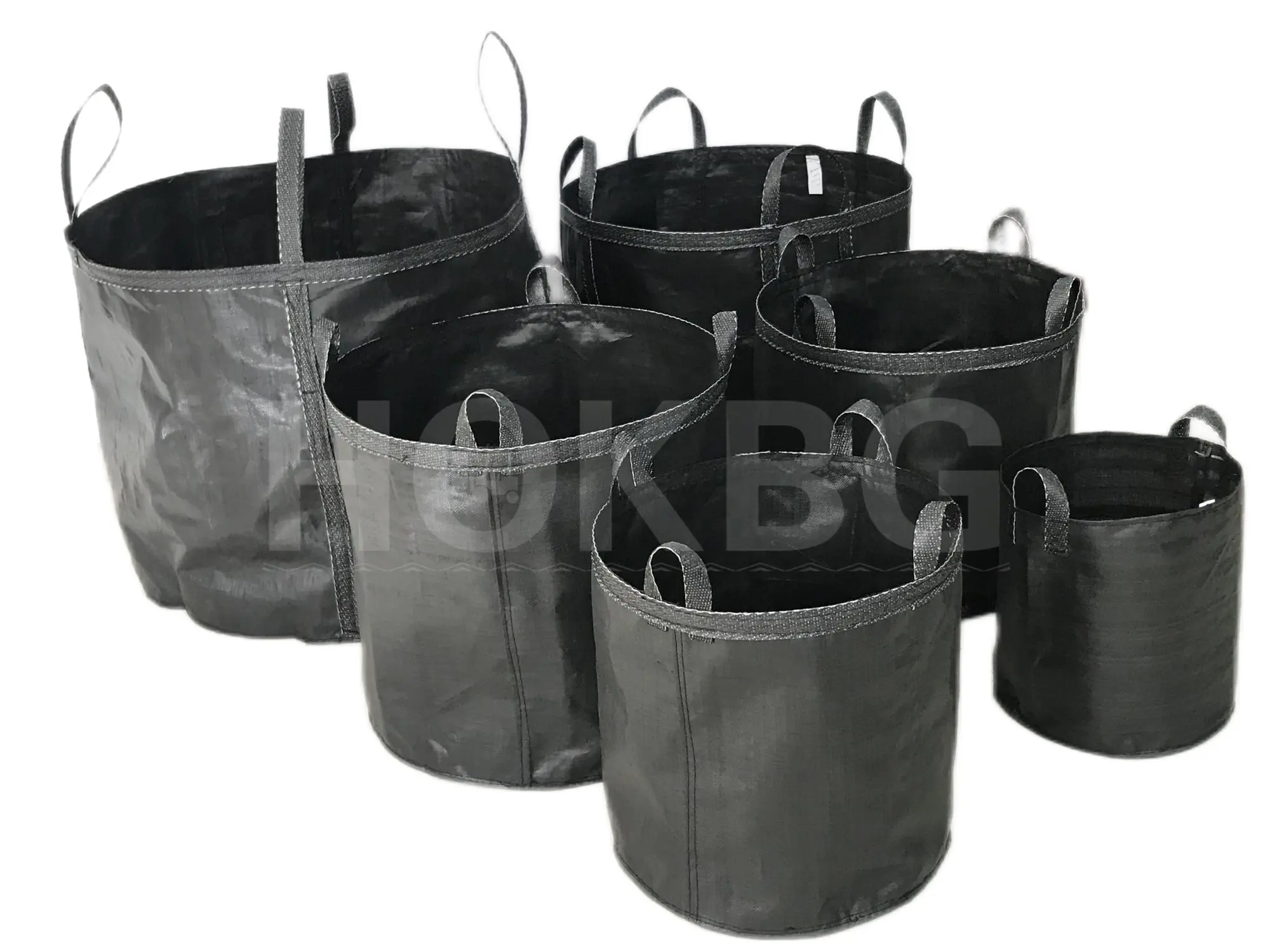 HOKBG small size 5 7 10 11 15 20 30 gallon Wholesale Black Planter Grow Bags with handles