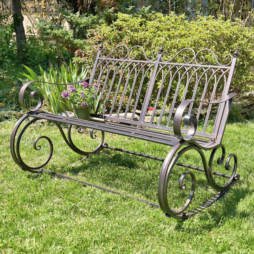 Iron Rocking Garden Bench \