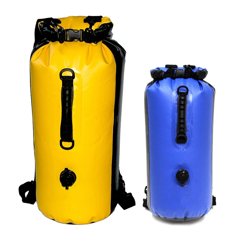 20L 30L PVC Waterproof Dry Bag with Air Valve Boating Diving Man Women Beach Swimming Rafting Ocean Water Floating Storage Sack