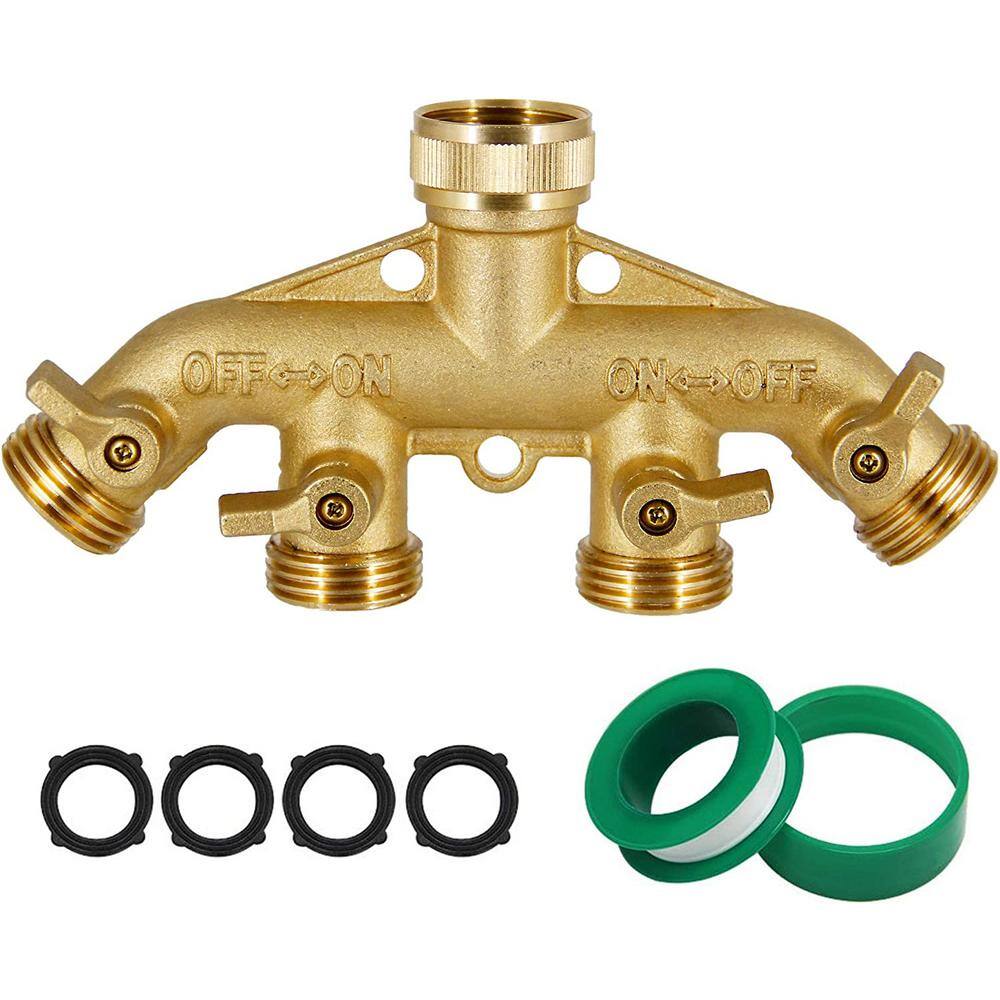 Cubilan 4 Way Brass Hose Splitter 34