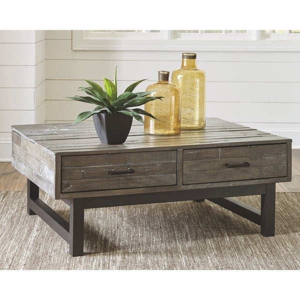 Mondoro Contemporary Lift Top Cocktail Table Grayish Brown