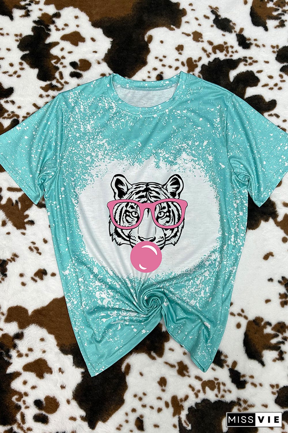 tiger with glasses bubble gum Graphic Tee Wholesale