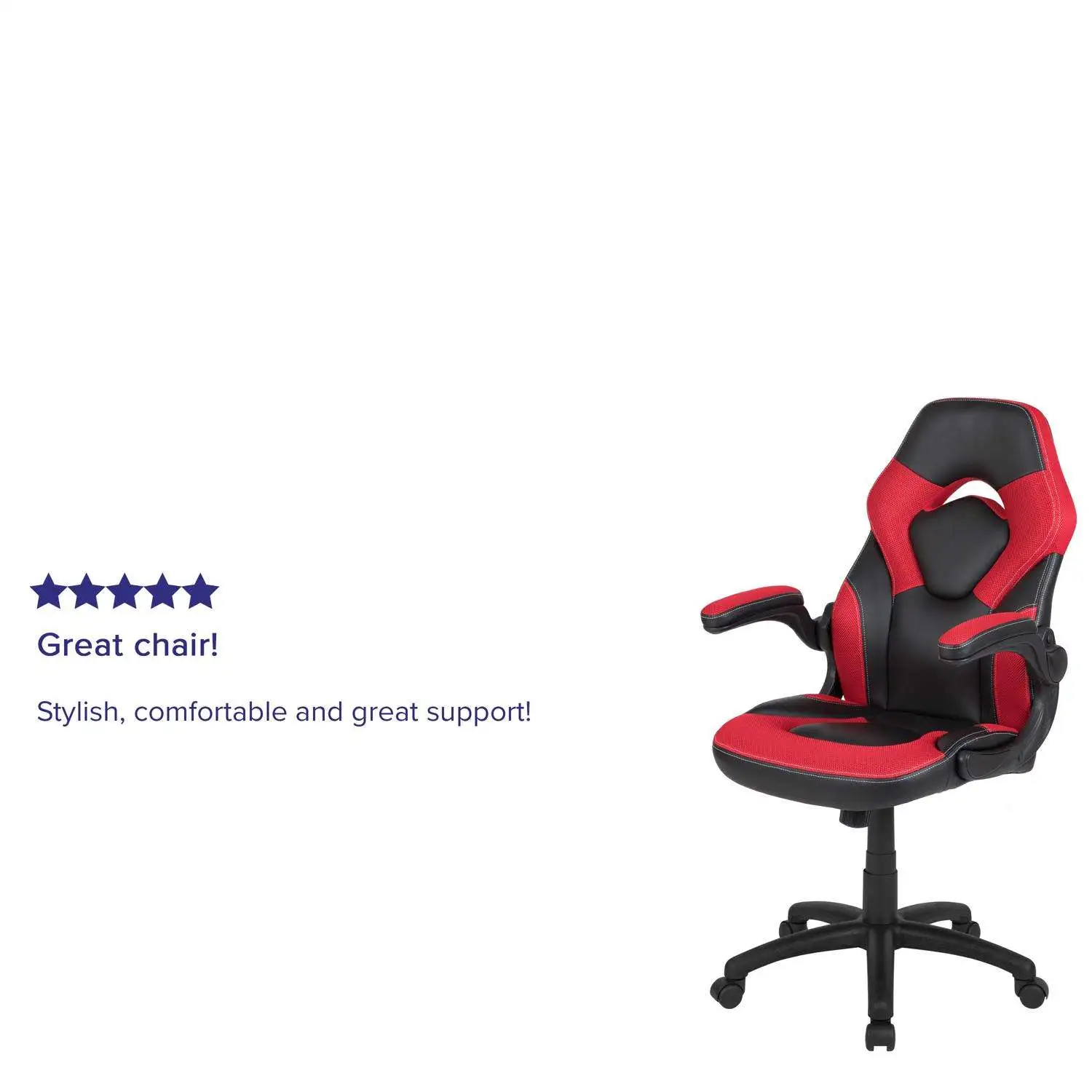 X10 Black/Red Leather/Mesh Office Chair