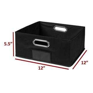 Regency 6 in. H x 12 in. W x 12 in. D Black Fabric Cube Storage Bin 2-Pack HDCHTOTE062PKBK