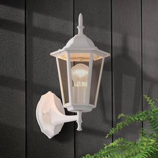 C Cattleya 1-Light White Die-Cast Aluminum Outdoor Wall Lantern Sconce (2-Pack) CA1905-2W