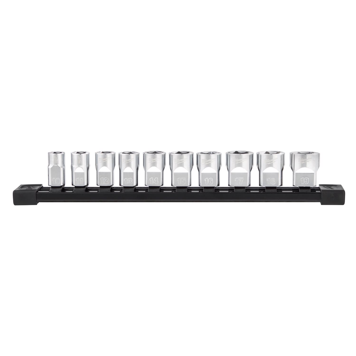 MW 3/8 in. drive Metric 6 Point Socket Set 10 pc