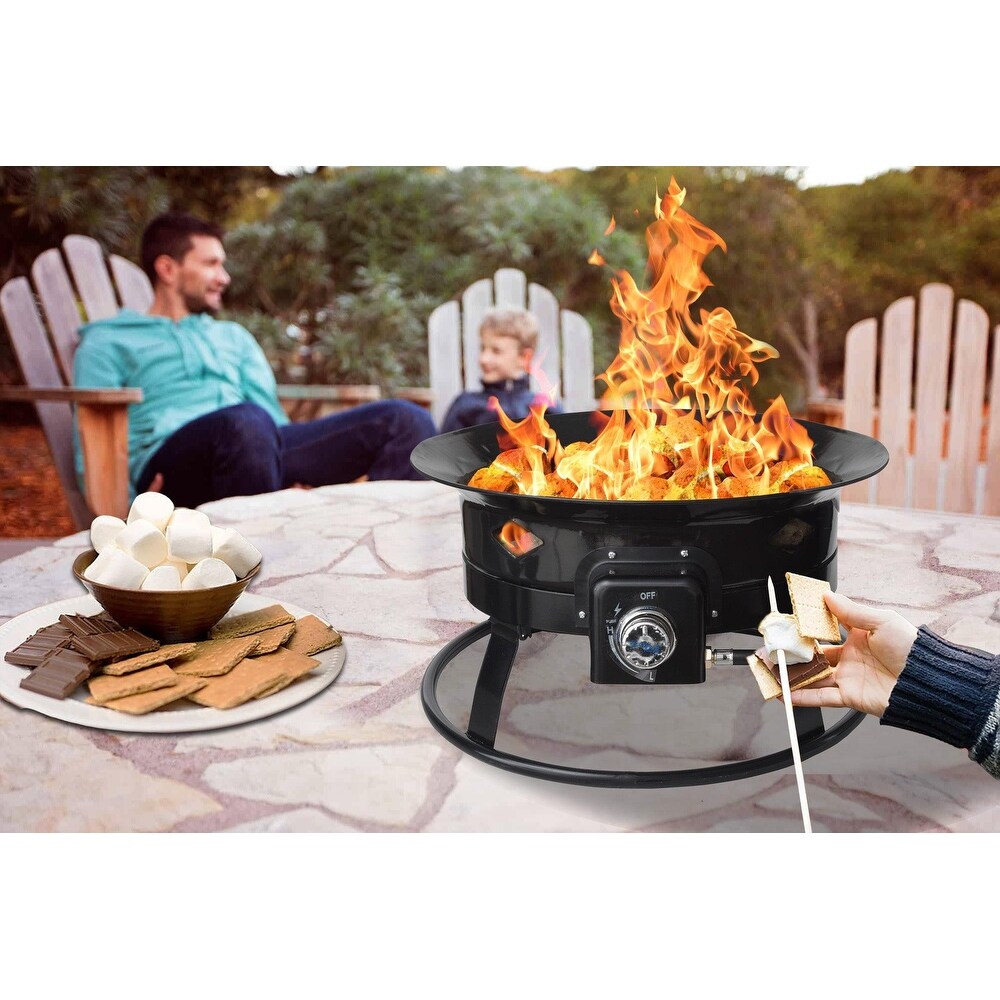 Flame King Smokeless Propane Fire Pit  19 inch Portable Firebowl