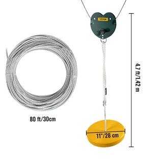 VEVOR 80 ft. Zip Line Kit Kids Adult Zip Line Trolley Slackers with Seat and Handle Heart Shaped Trolley for Backyard YDSLS80FTGREEN001V0