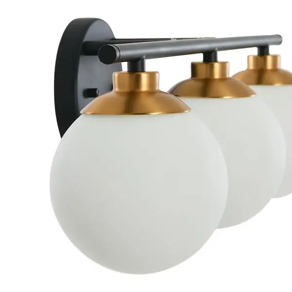 Robert Stevenson Lighting Lorne - Metal and Frosted Glass 3-Light Vanity Light