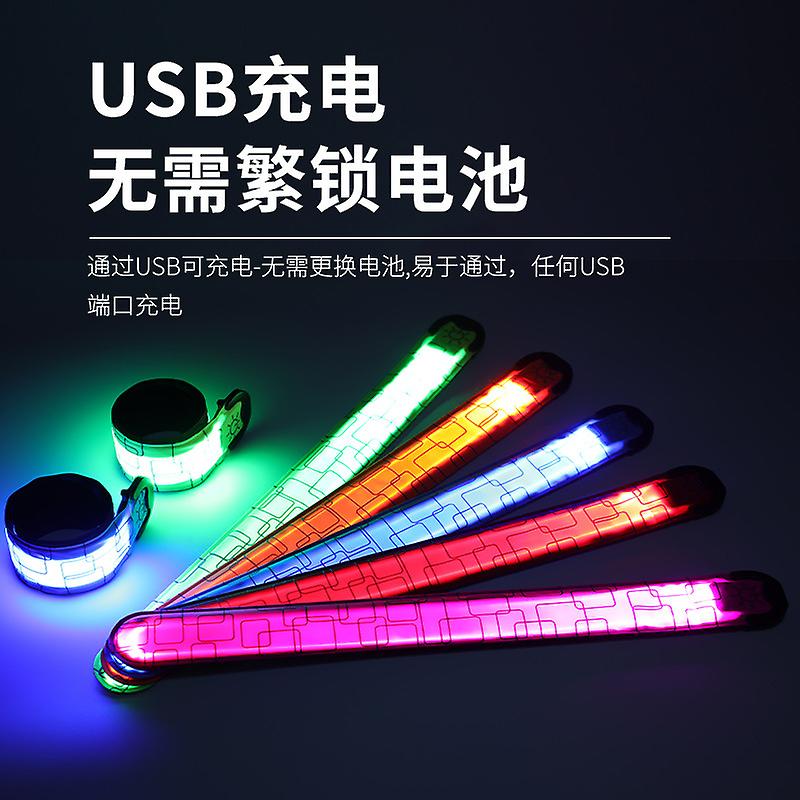 Rechargeable Luminous Pop Ring Usb Flash Bracelet Outdoor Night Running Party Cheering Show Luminous Armban