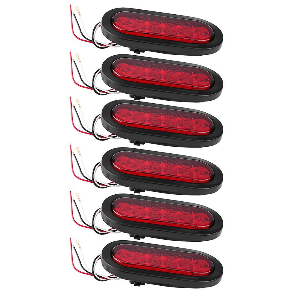 6pcs 12v 10leds Trailer Lights Lamps Stop/turn/tail Lighting For Trailer Truck And Vans