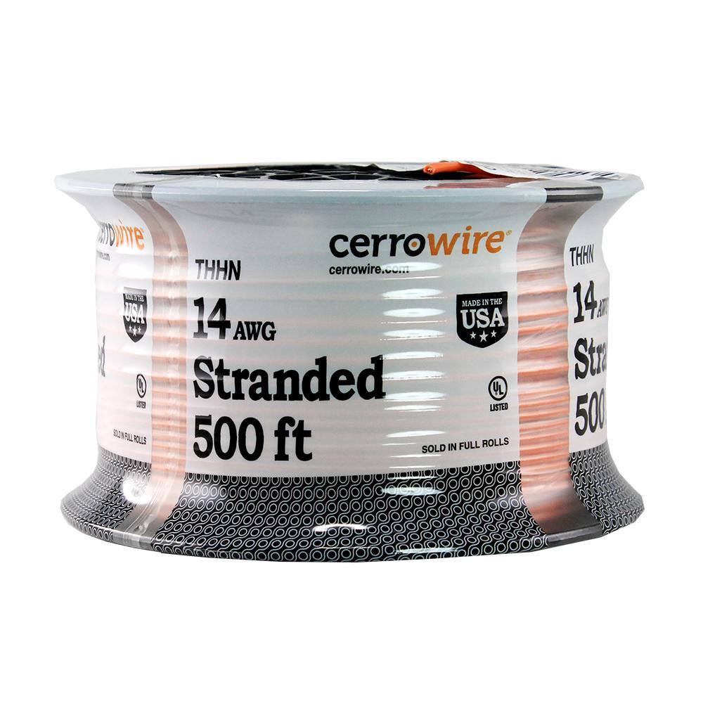 Cerrowire 500 ft. 14 Gauge Orange Stranded Copper THHN Wire 112-3456J