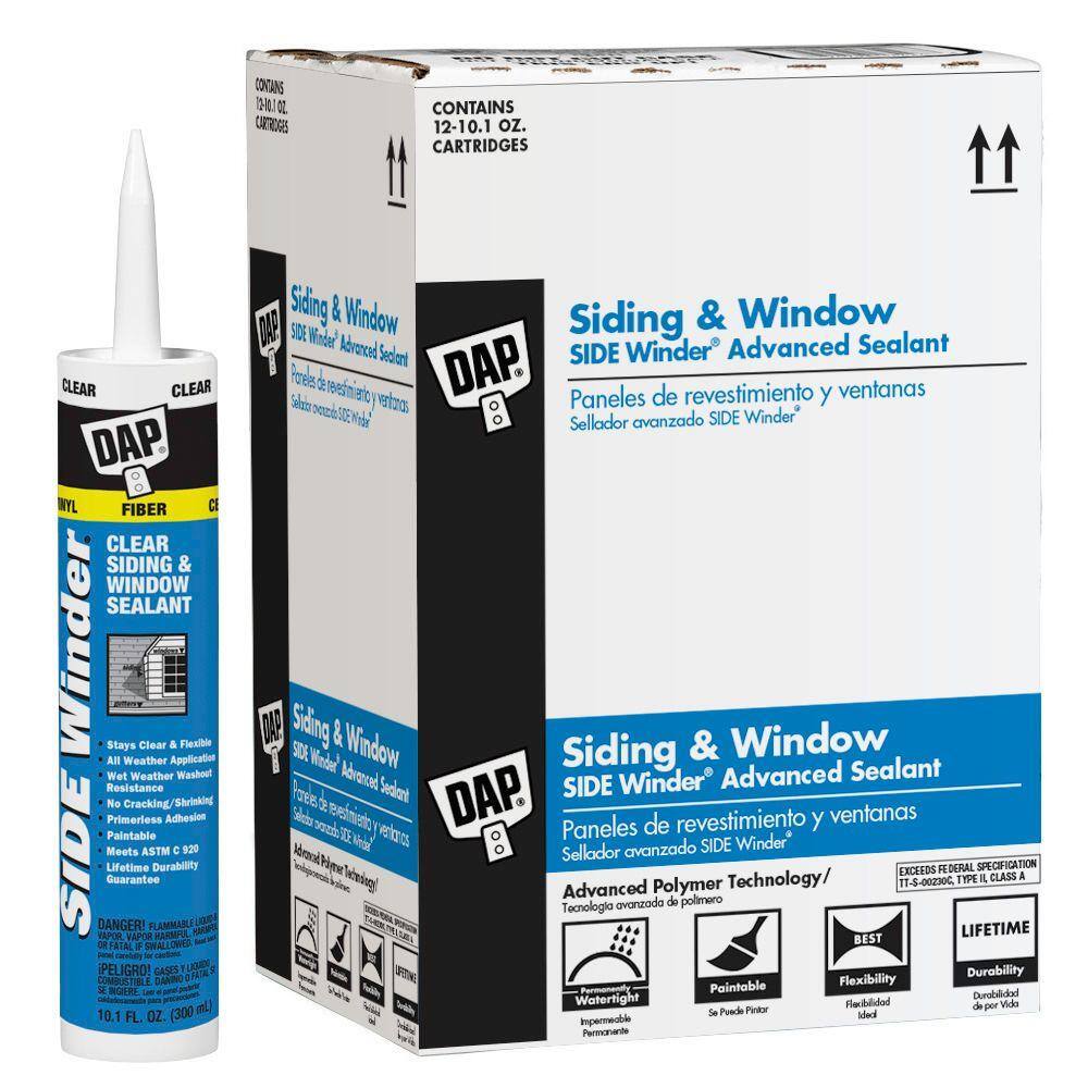 DAP Sidewinder 10.1 oz. Clear ExteriorInterior Polymer Window Door and Siding Sealant (12-Pack) 7079800816