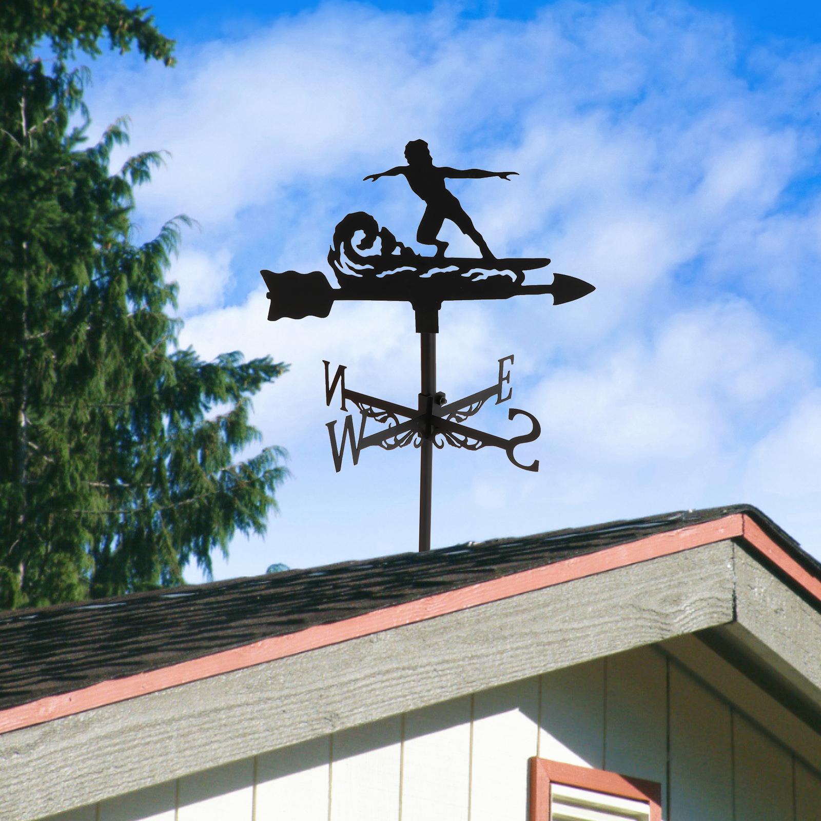 Roof Mount Weather Vane Wind Direction Indicator Outdoor Decoration Surf