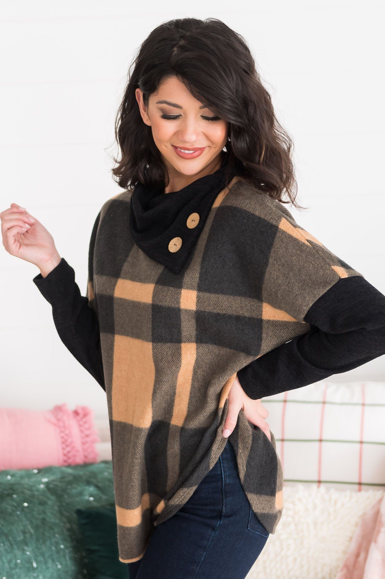 Nice & Cozy Modest Poncho Sweater