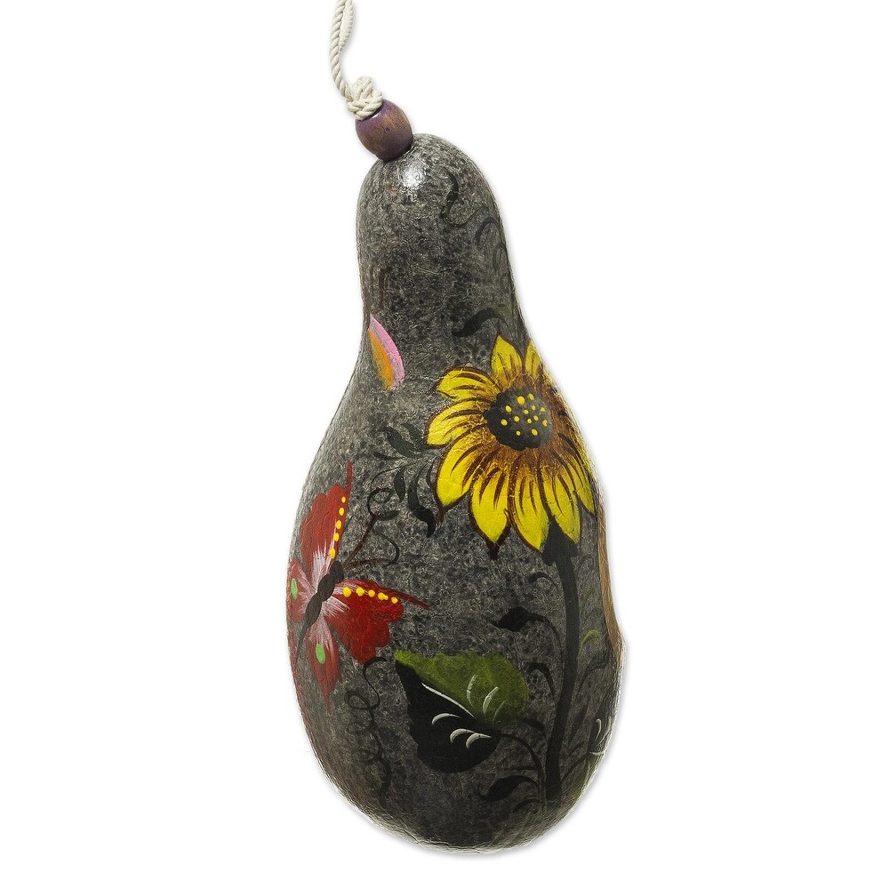 Novica Handmade Sunflower And Earth Dried Gourd Birdhouse