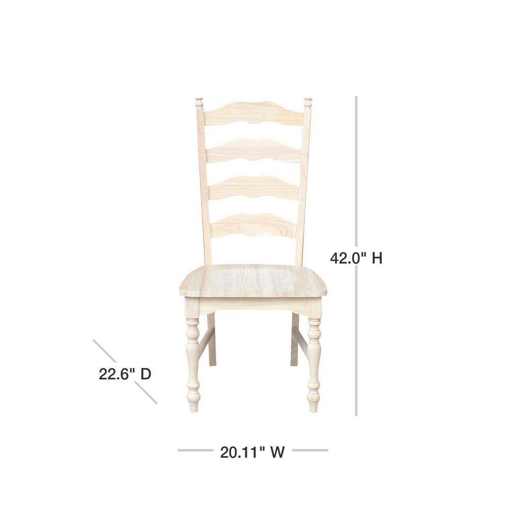 International Concepts Maine Unfinished Wood Ladder Back Dining Chair (Set of 2) C-2170P