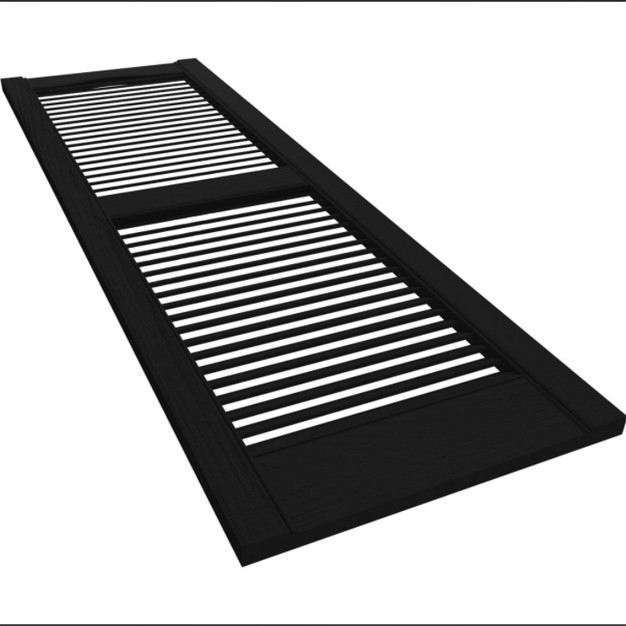 Plastic Development Group Lsblck1471 14 X 71 Inch Decorative Exterior Vinyl Plastic Faux Louvered Window Shutters W installation Kit Black 2 Pack