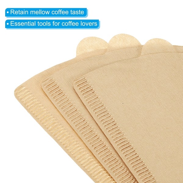 2-4 Cup Cone Coffee Paper Filter 6.3x1.97x3.94 Inch Disposable Pack of 100 - Natural Brown