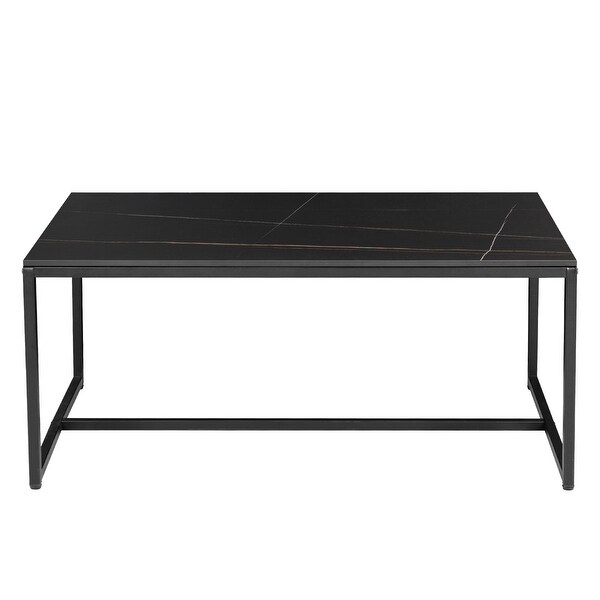 Solid Artifical Marble Rectangle Coffee Table - 23.6