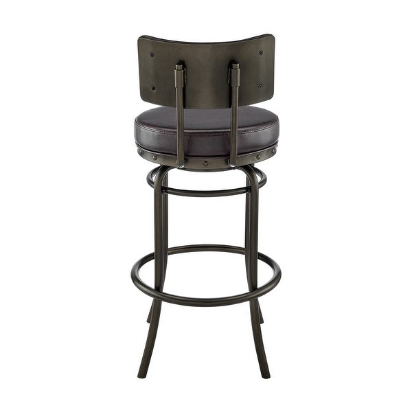 Rees Modern Swivel Counter/Bar Stool in Faux Leather and Metal