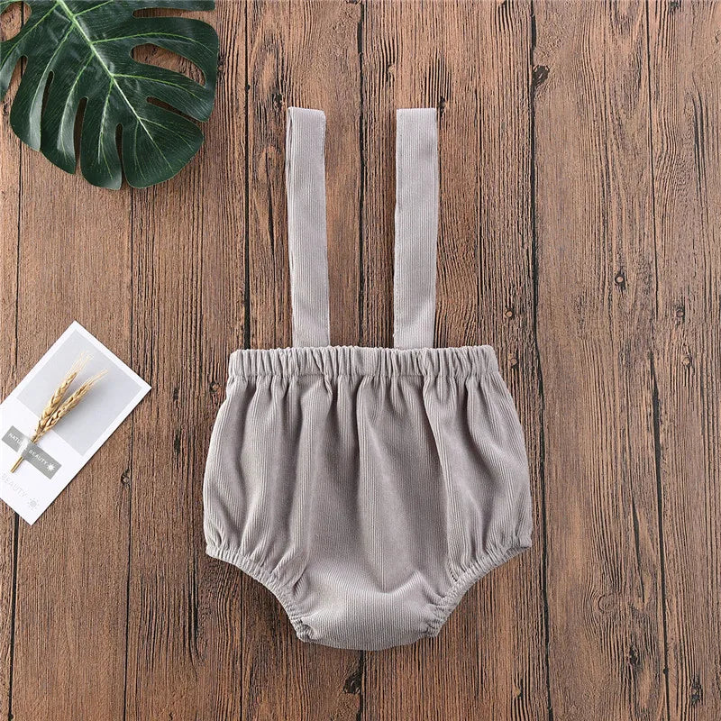 lioraitiin 0-24M Baby Boys Rompers Girls Cute Corduroy Suspender Rompers Baby Summer Kids Clothing Toddler Shorts Bottoms