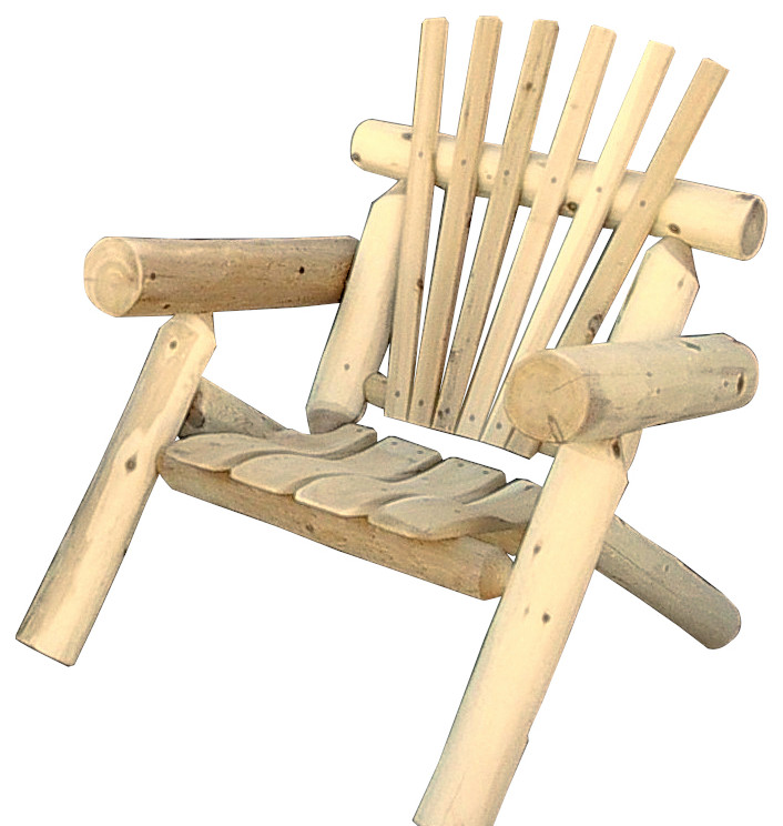 Rustic White Cedar Log Lawn Chair   Rustic   Outdoor Lounge Chairs   by Furniture Barn USA  Houzz