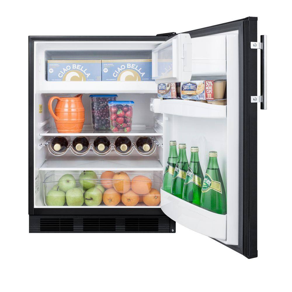 Summit Appliance 5.1 cu. ft. Mini Refrigerator with Freezer in Black ADA Compliant CT663BKADA