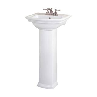 Washington 460 18 in. Pedestal Combo Bathroom Sink in White 3-384WH