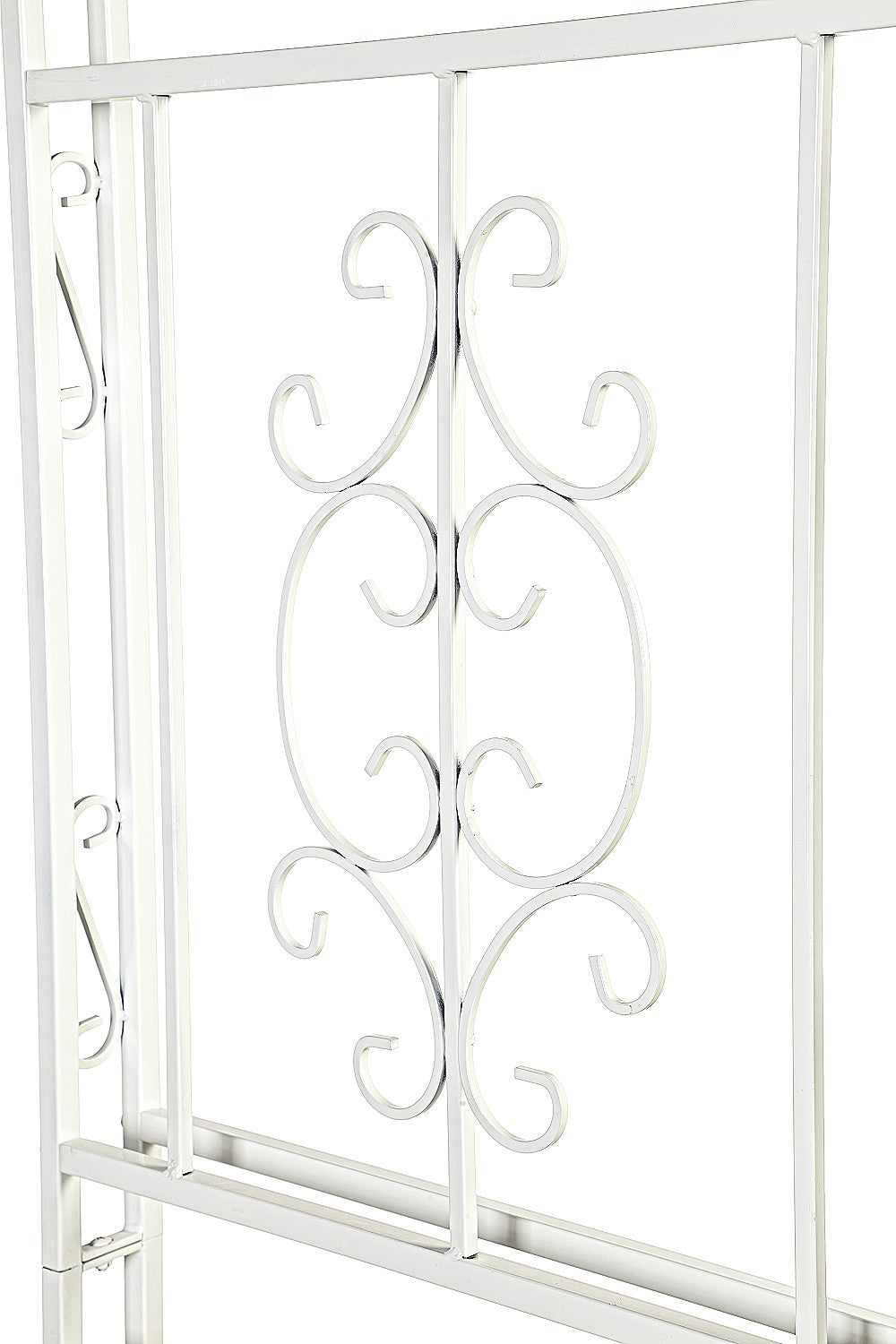 Evergreen Montebello Iron Garden Arbor, White- 53 x 84 x 23 Inches Fade and Weather Resistant Outdoor Decor