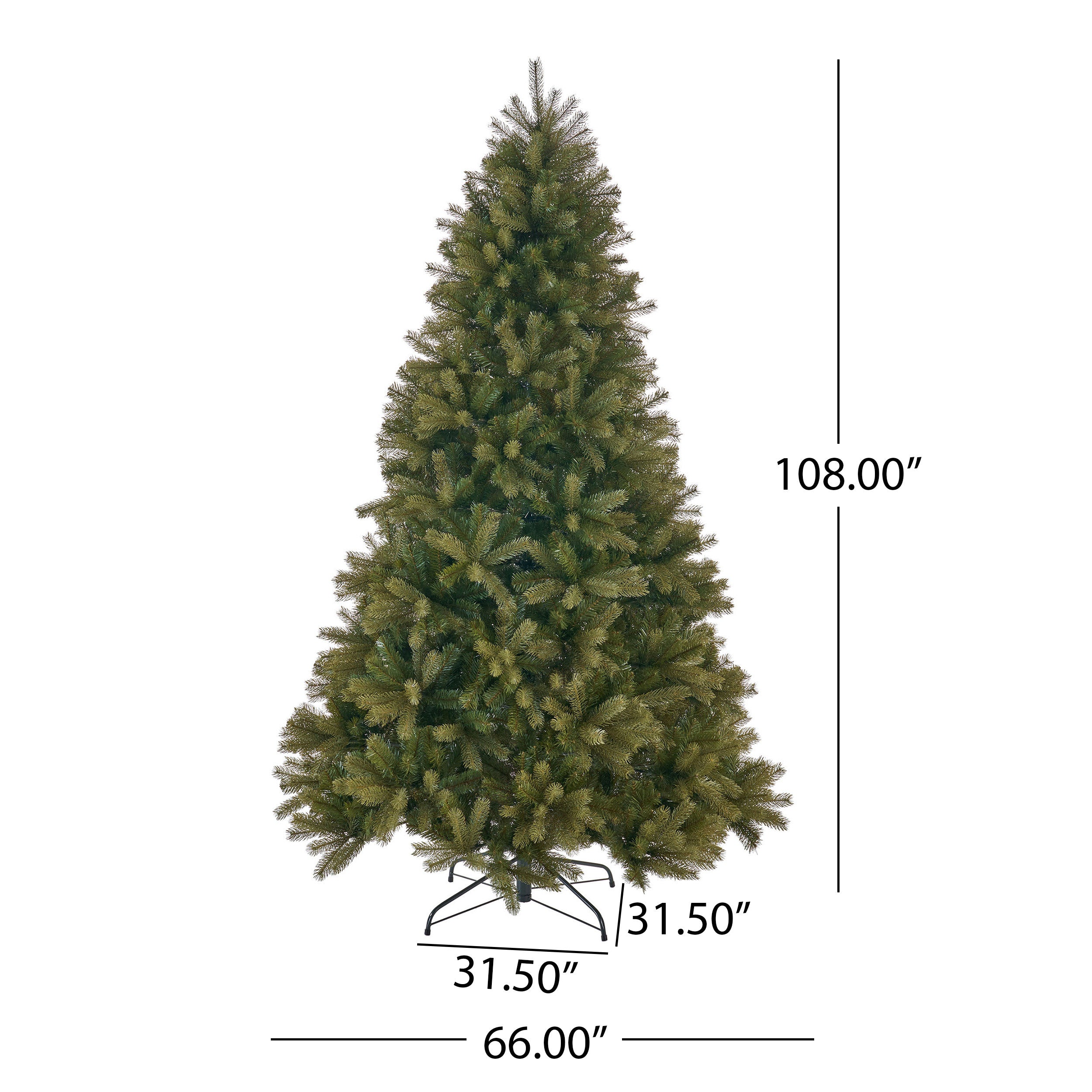 9-foot Mixed Spruce Hinged Artificial Christmas Tree