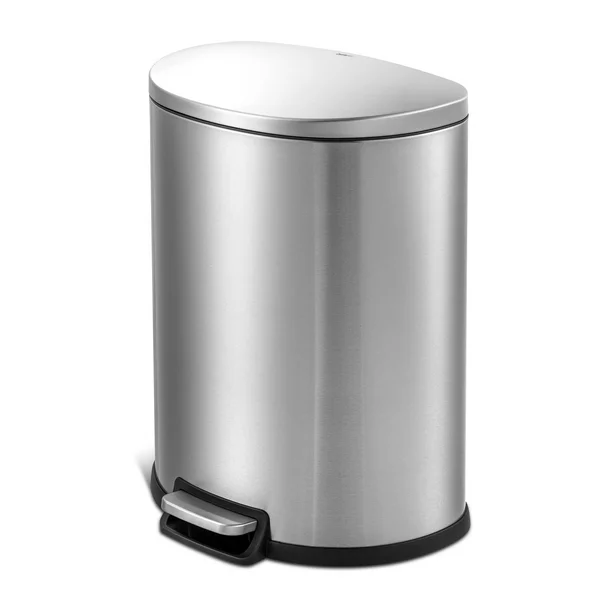 Qualiazero 13.2 gal Stainless Steel Step On Kitchen Trash Can