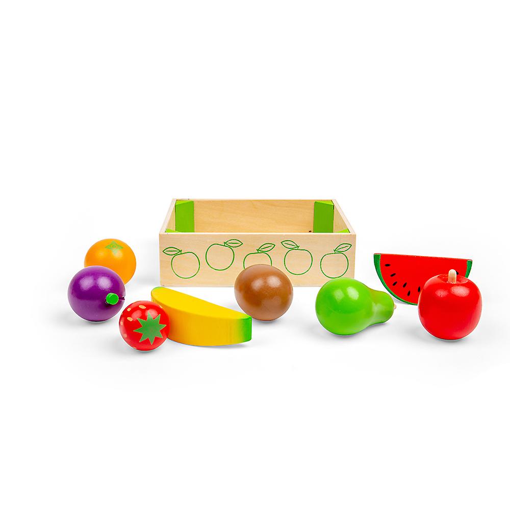 Bigjigs Toys Wooden Play Food Fruit Crate Pretend Role Play Kitchen