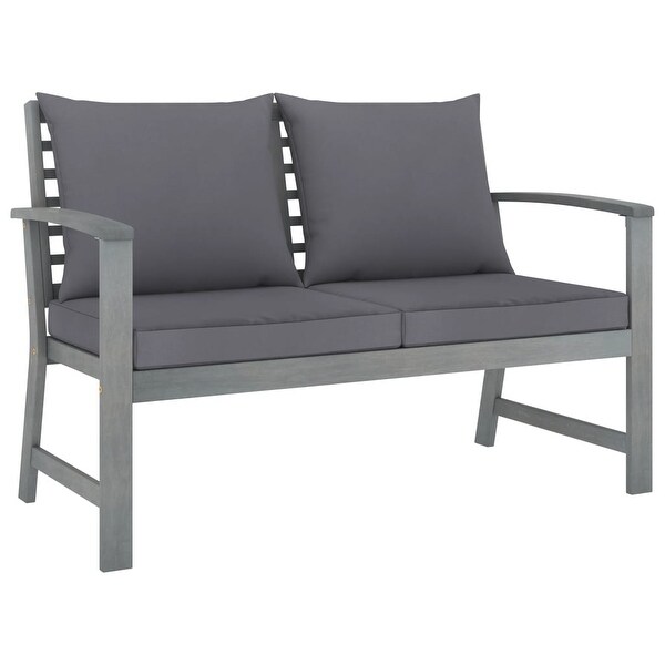 vidaXL 5 Piece Garden Lounge Set with Cushion Solid Acacia Wood Gray