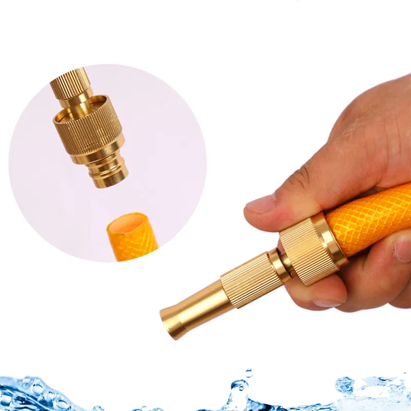 Brass Integrated Washer Nozzle And Adapter Faucet Fits Standard Hoses Adjustable Garden Sprayer High Pressure Hose Spray Nozzle