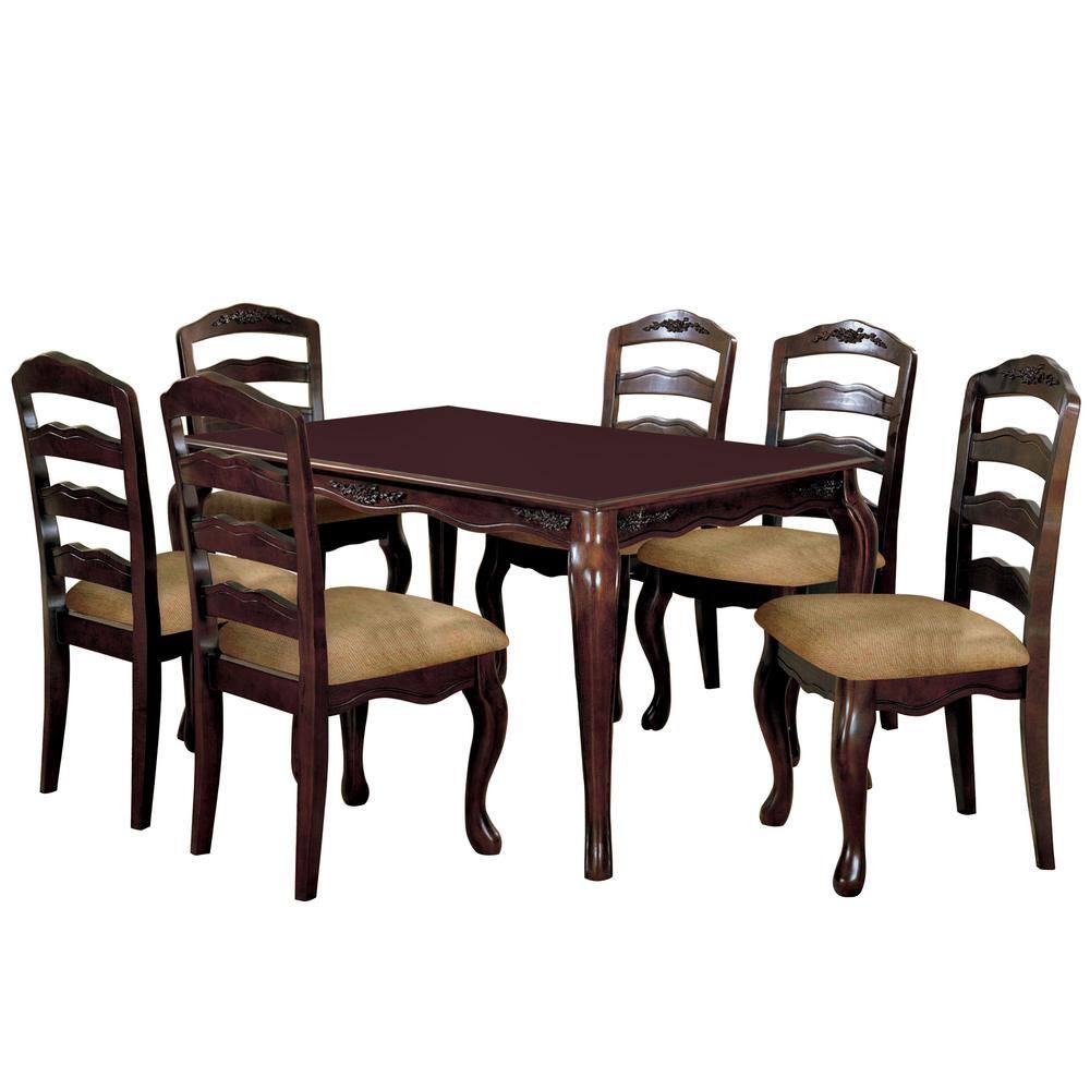 Venetian Worldwide Townsville I 7-Piece Dark Walnut Dining Set CM3109T-7PK