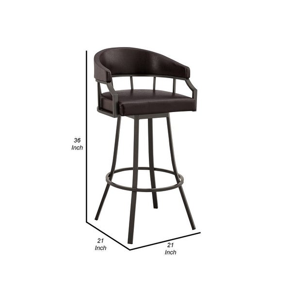 Mayla 26 Inch Swivel Counter Stool， Black Flared Legs - 36 H x 21 W x 21 L Inches