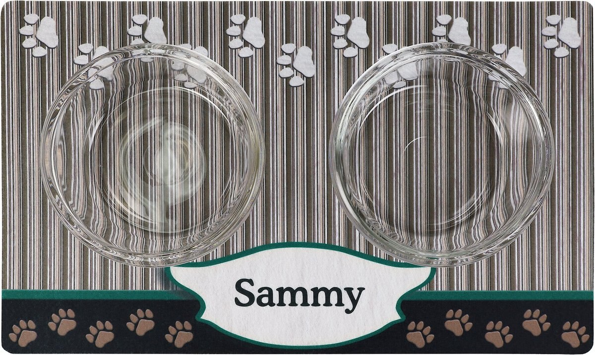 Drymate Green Tan Paw Personalized Dog and Cat Placemat