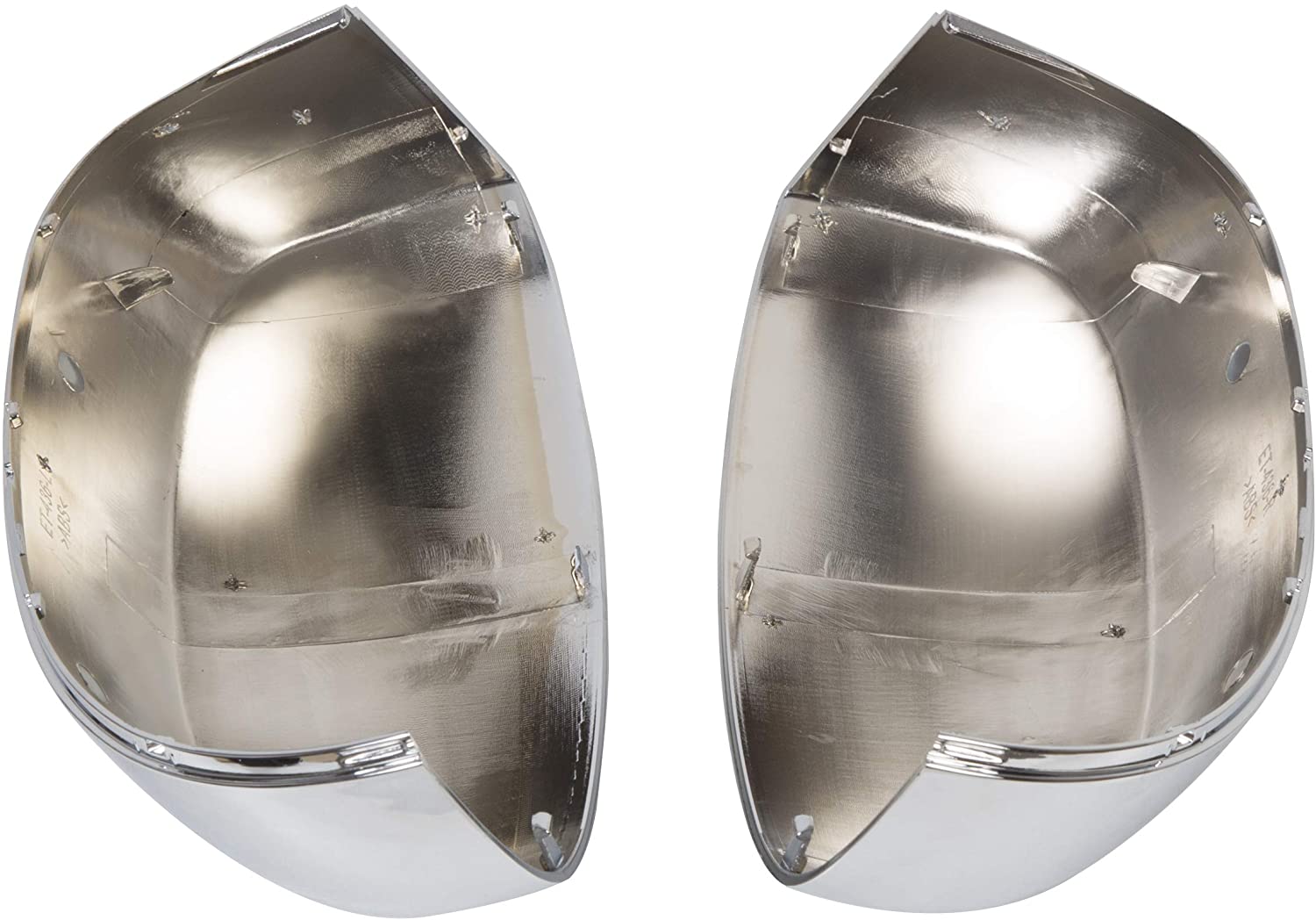 Kojem Pair Chrome Side View Upper Mirror Top Half Caps 2007-2014 Chevy Silverado GMC Sierra Avalanche Tahoe Suburban Left and Right