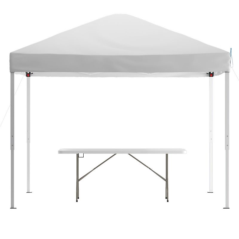 Flash Furniture Otis 10' x 10' Pop-Up Canopy Tent with Folding Table and Carrying Bag