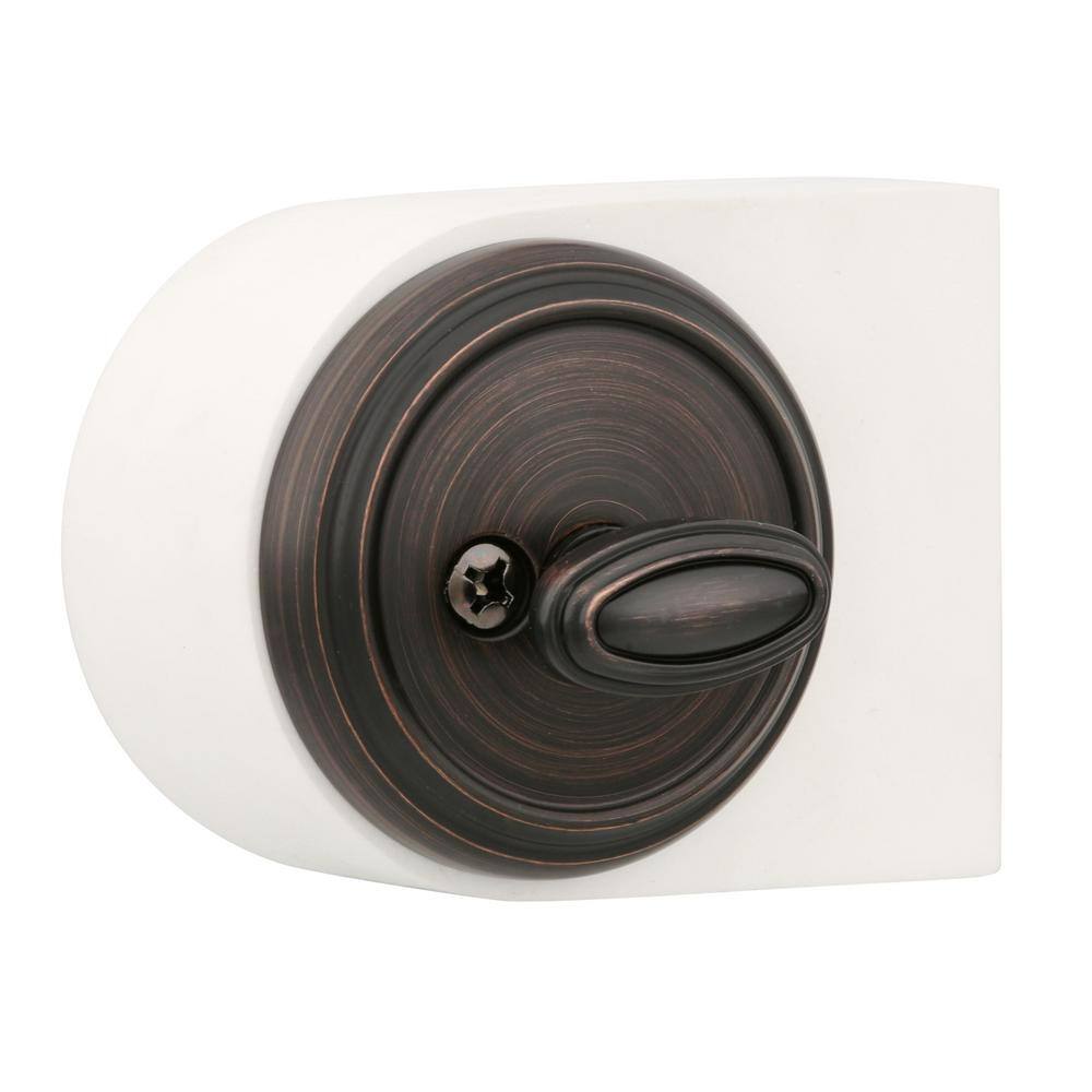 Baldwin Prestige Carnaby Venetian Bronze Exterior Entry Knob and Single Cylinder Deadbolt Combo Pack Featuring SmartKey Security 380RDBCYKSMB11P