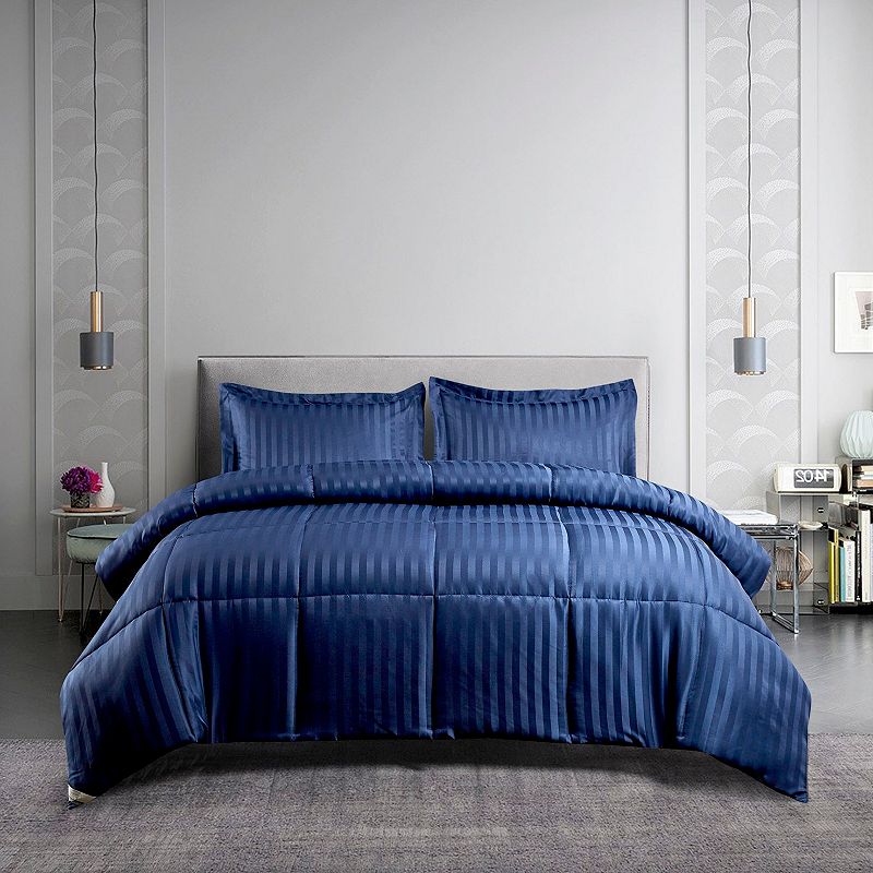 Kathy Ireland Damask Stripe Comforter Set