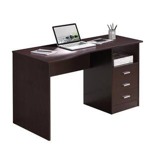 TECHNI MOBILI 51.25 in. Rectangular Wenge 3 Drawer Computer Desk with Built-In Storage RTA-8404-WN