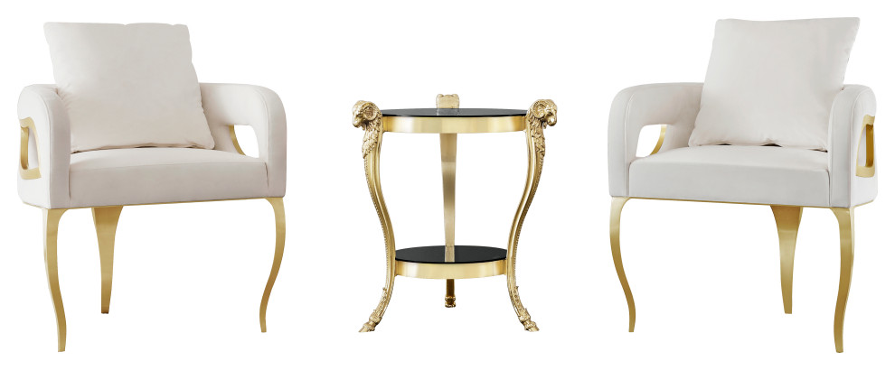 Infinity Gold Three Legged Chair   Traditional   Armchairs And Accent Chairs   by Infinity Furniture  Houzz