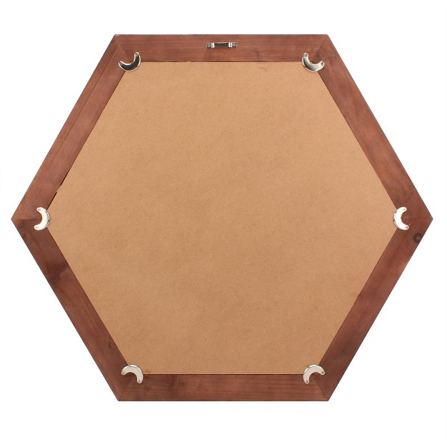 Wooden Hexagon Stratford Decorative Wall Mirror Maroon Stonebriar Collection