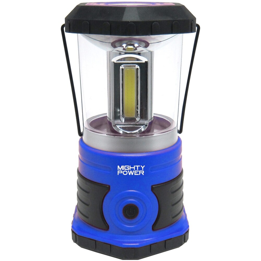 Mighty Power 4D LED Camping Lantern With Rubber Base  Compass Handle  X Large  Blue Black  750 Lumens