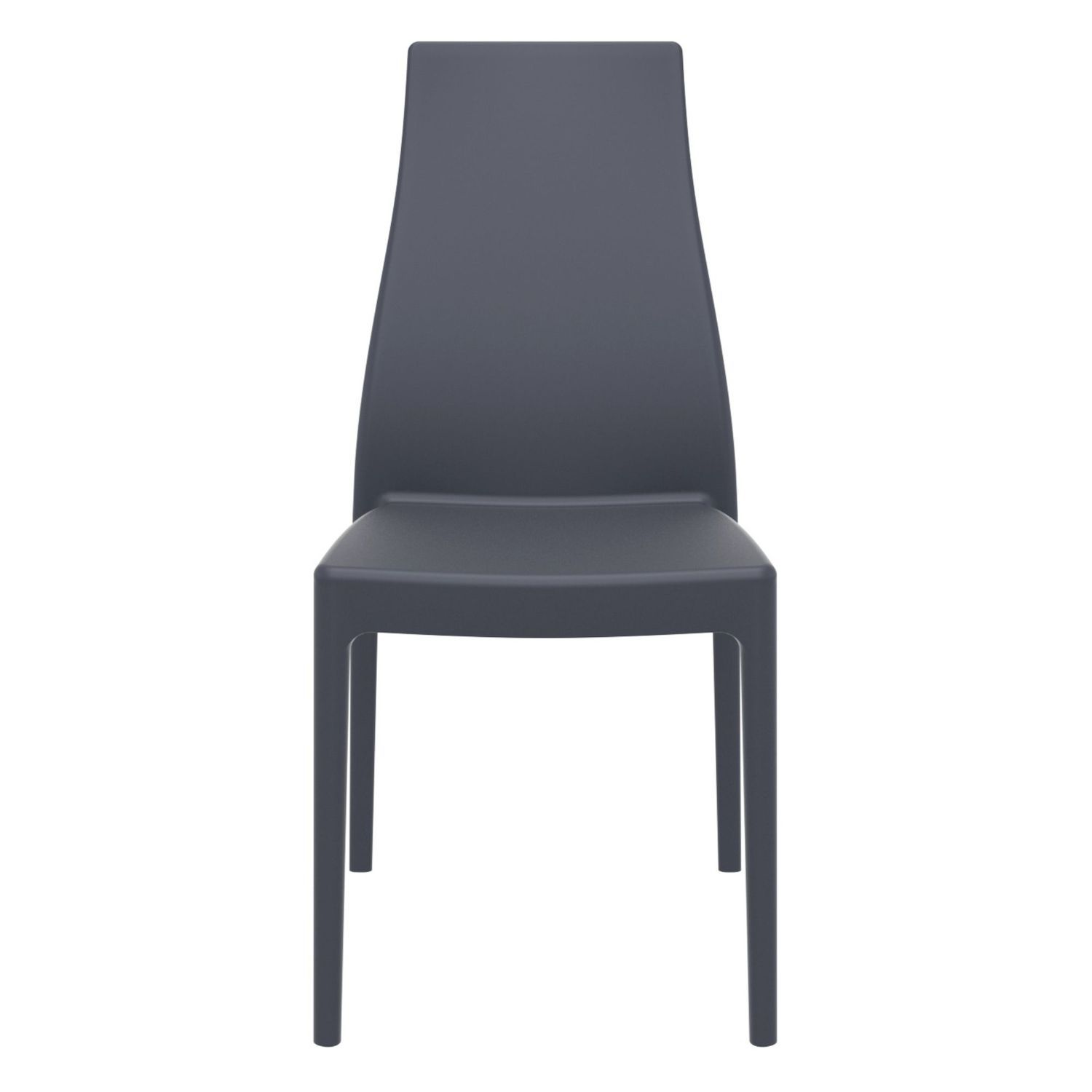 37 Gray Outdoor Patio Solid High Back Dining Chair