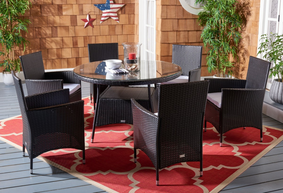 Safavieh Outdoor Challe Dining Set   Tropical   Outdoor Dining Sets   by Safavieh  Houzz