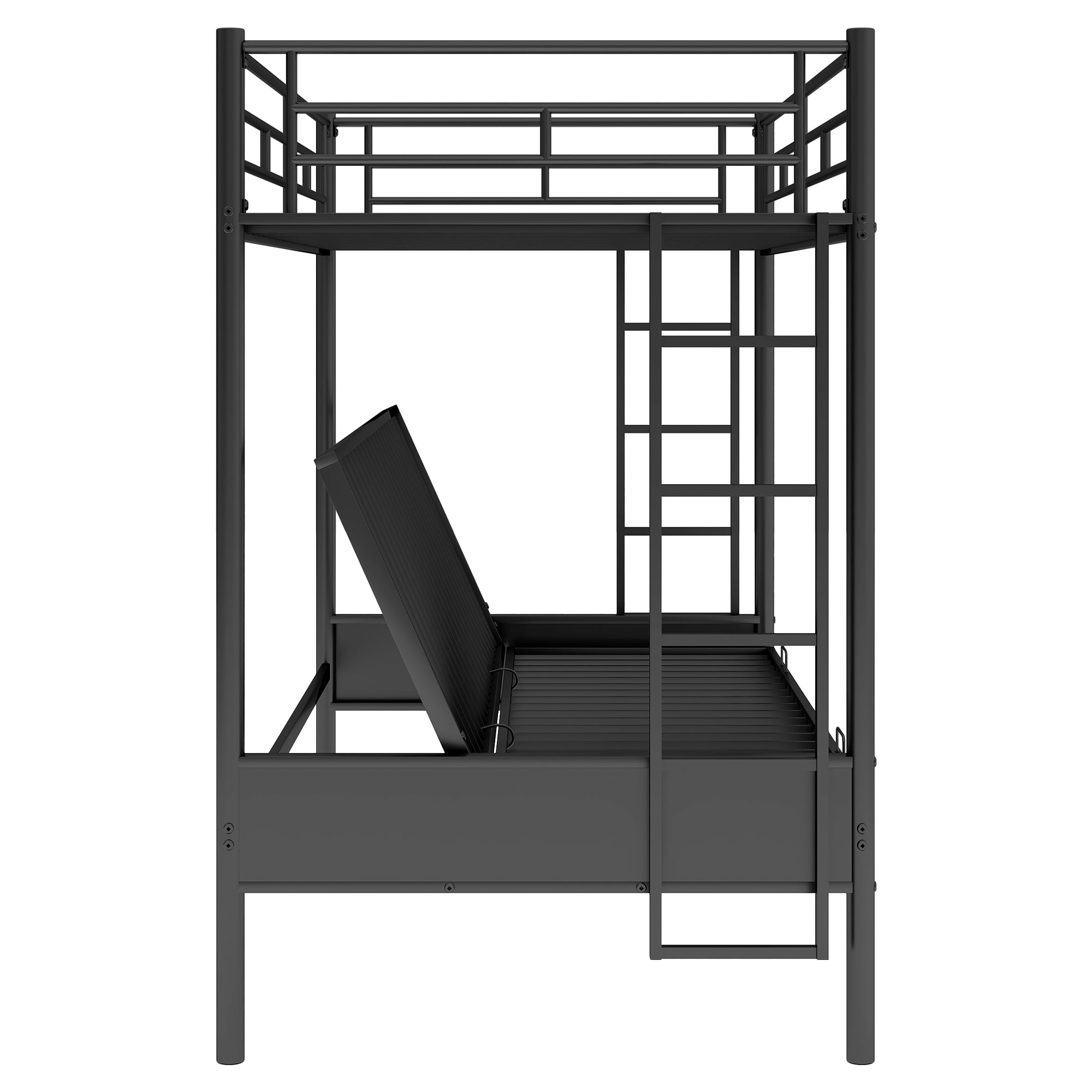 Merax Twin-over-Full Futon Metal Bunk Bed for Children's Bedroom