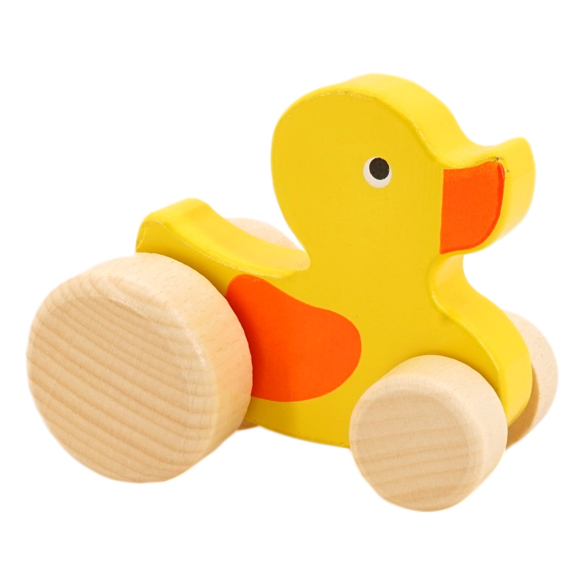 Wooden Push Pull Toys (3 Pack， Rabbit， Duck， Turtle， 4.5 in tall) Up Down Motion Animals Rolling Stuffers Toddlers and Children